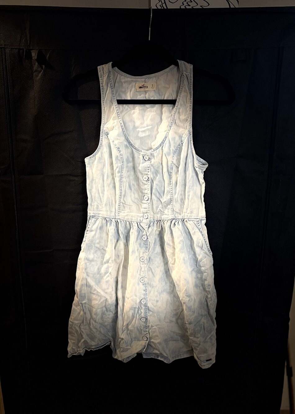Hollister Acid Wash Button-Down Denim Mini Dress Size S